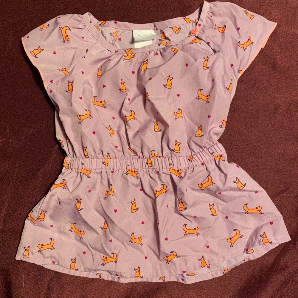 Fox Print Purple Top